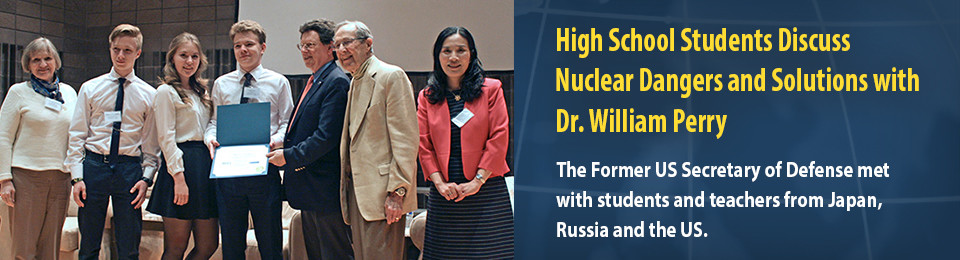 High School Students Discuss Nuclear Dangers and Solutions with Dr. William Perry