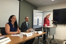 Rose Gottemoeller delivers the keynote address at an event to launch a special double issue of the Nonproliferation Review, with Editor Joshua Pollack and Dr. Chen Kane.