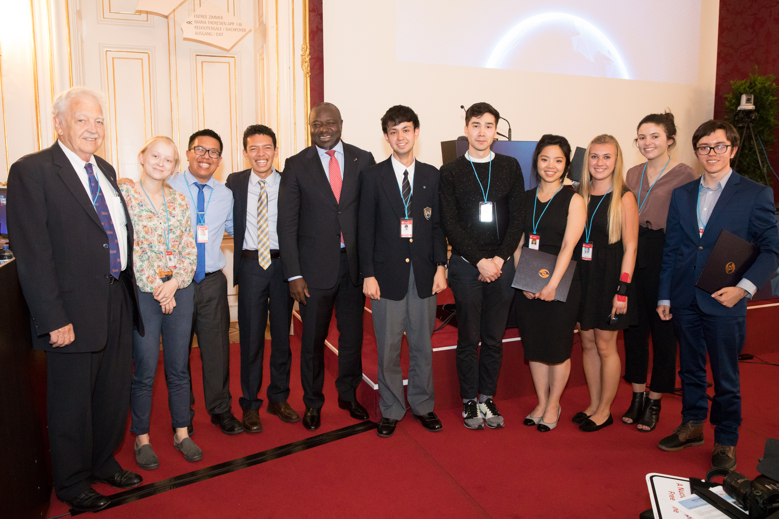 : CIF students and teacher with Dr. Lassina Zerbo and other CTBTO Youth members at the “Advocacy Tombola” session. Photo credit: CTBTO.